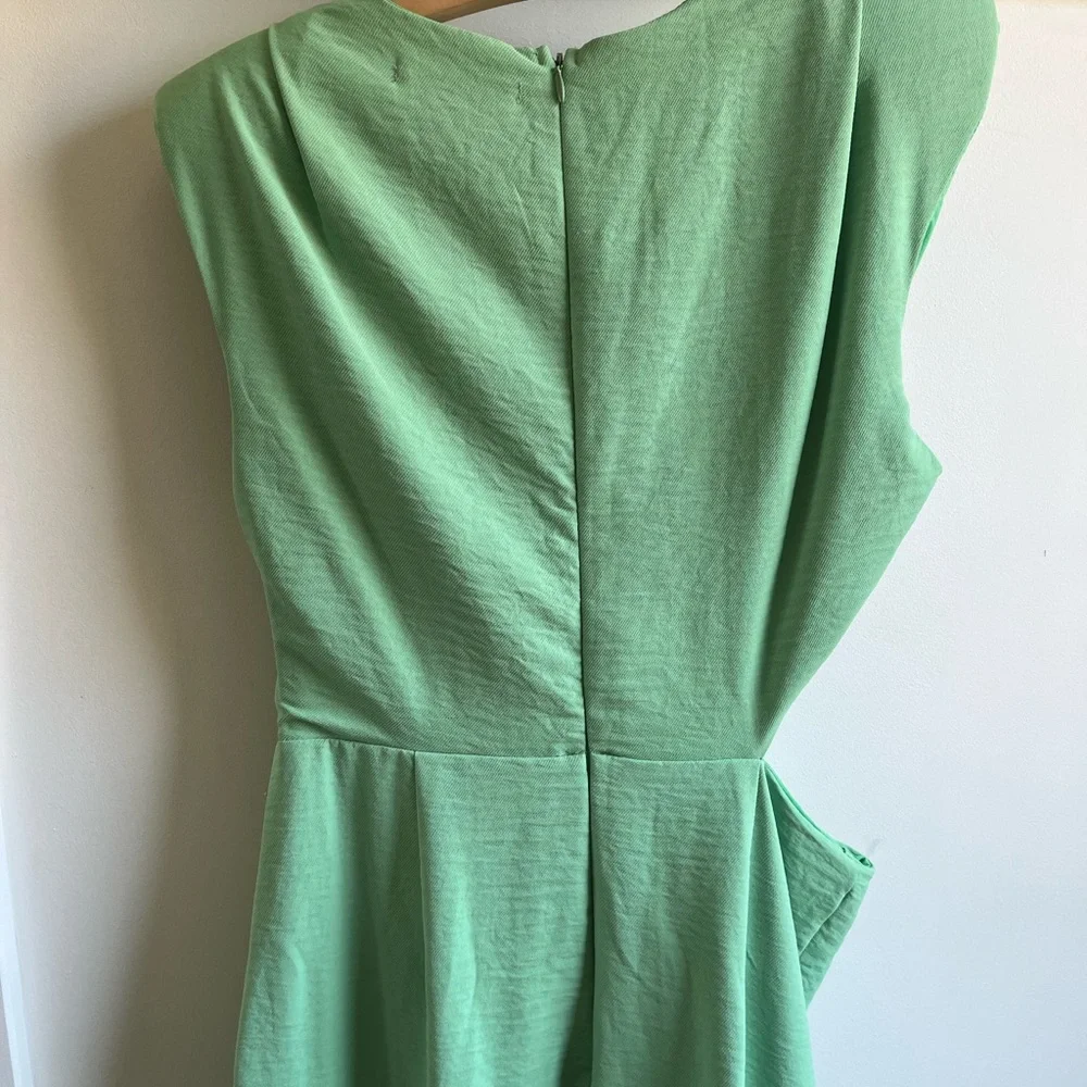 Asymmetrical Draped Dress in Mint - Picture 3 of 6